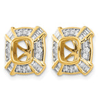 14k 1/2 carat Diamond Fancy Square Earring Jackets