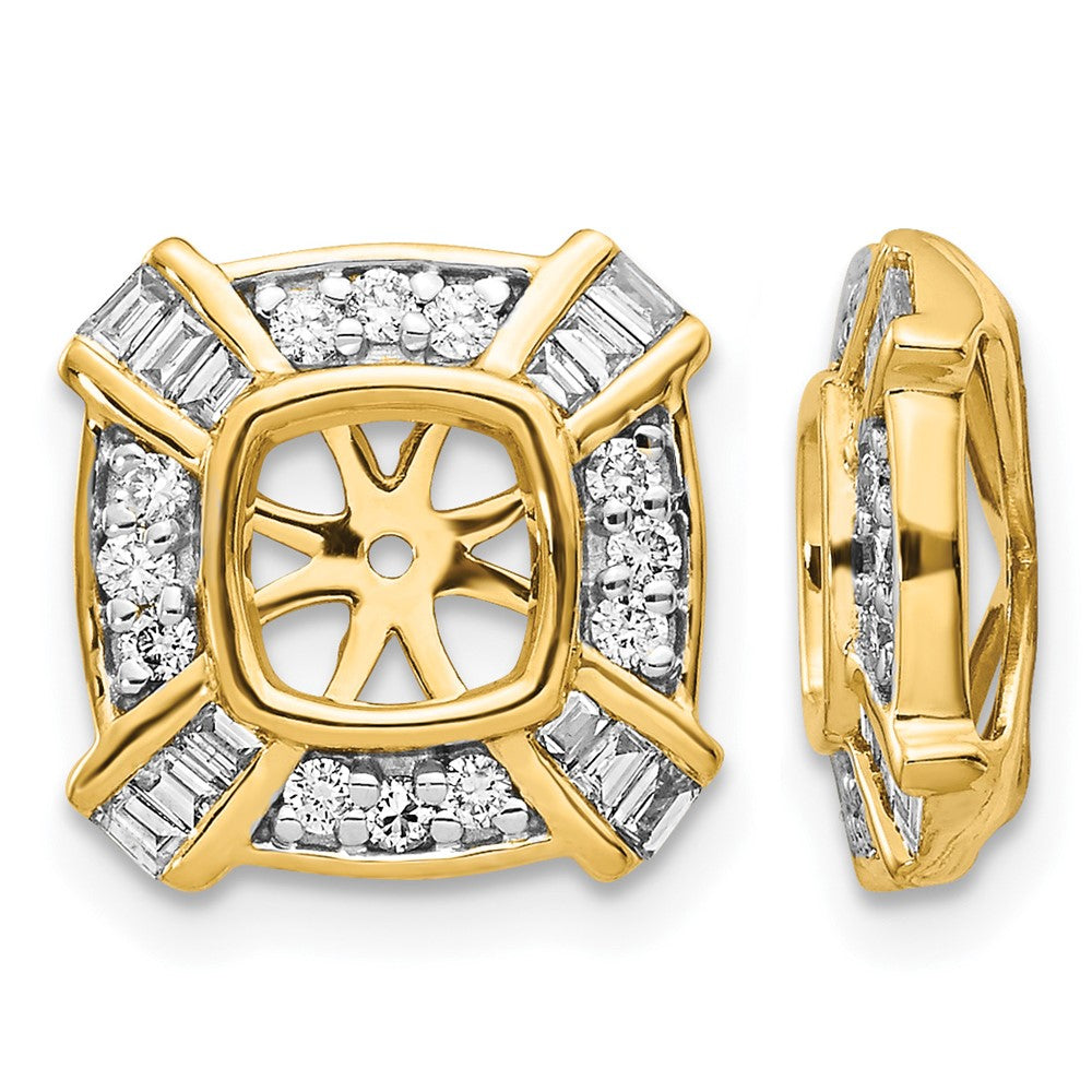 14k 1/2 carat Diamond Fancy Square Earring Jackets