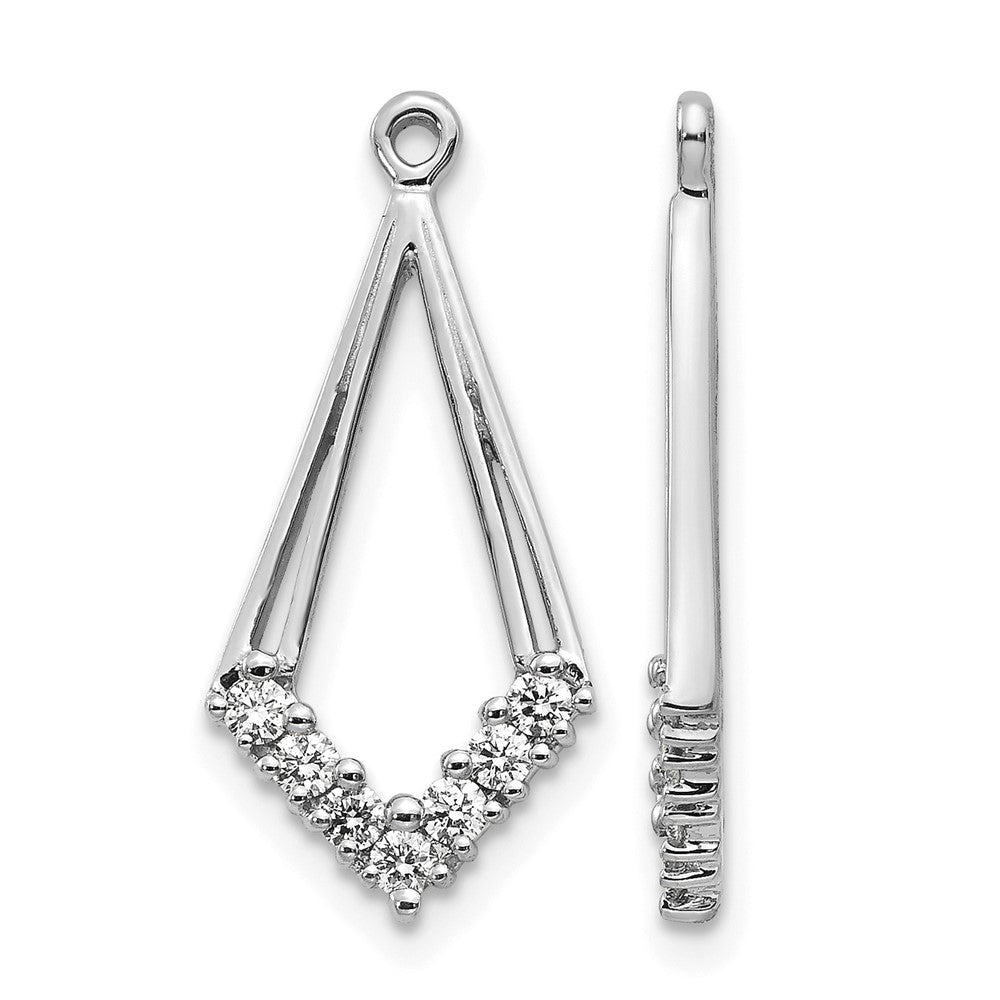 14k White Gold 1/4 carat AA Diamond Kite-Shaped Earring Jackets