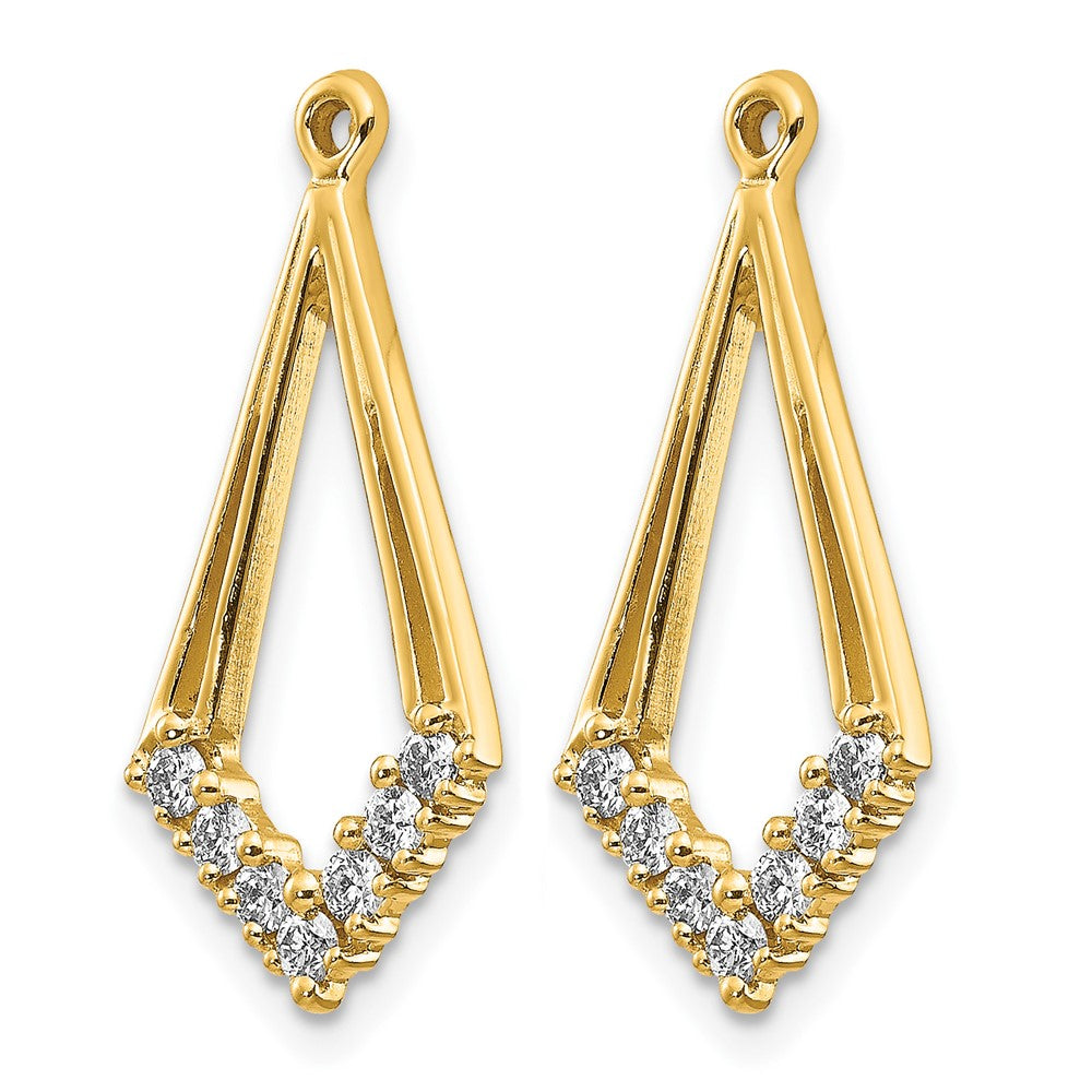 14k 1/4 carat AA Diamond Kite-Shaped Earring Jackets