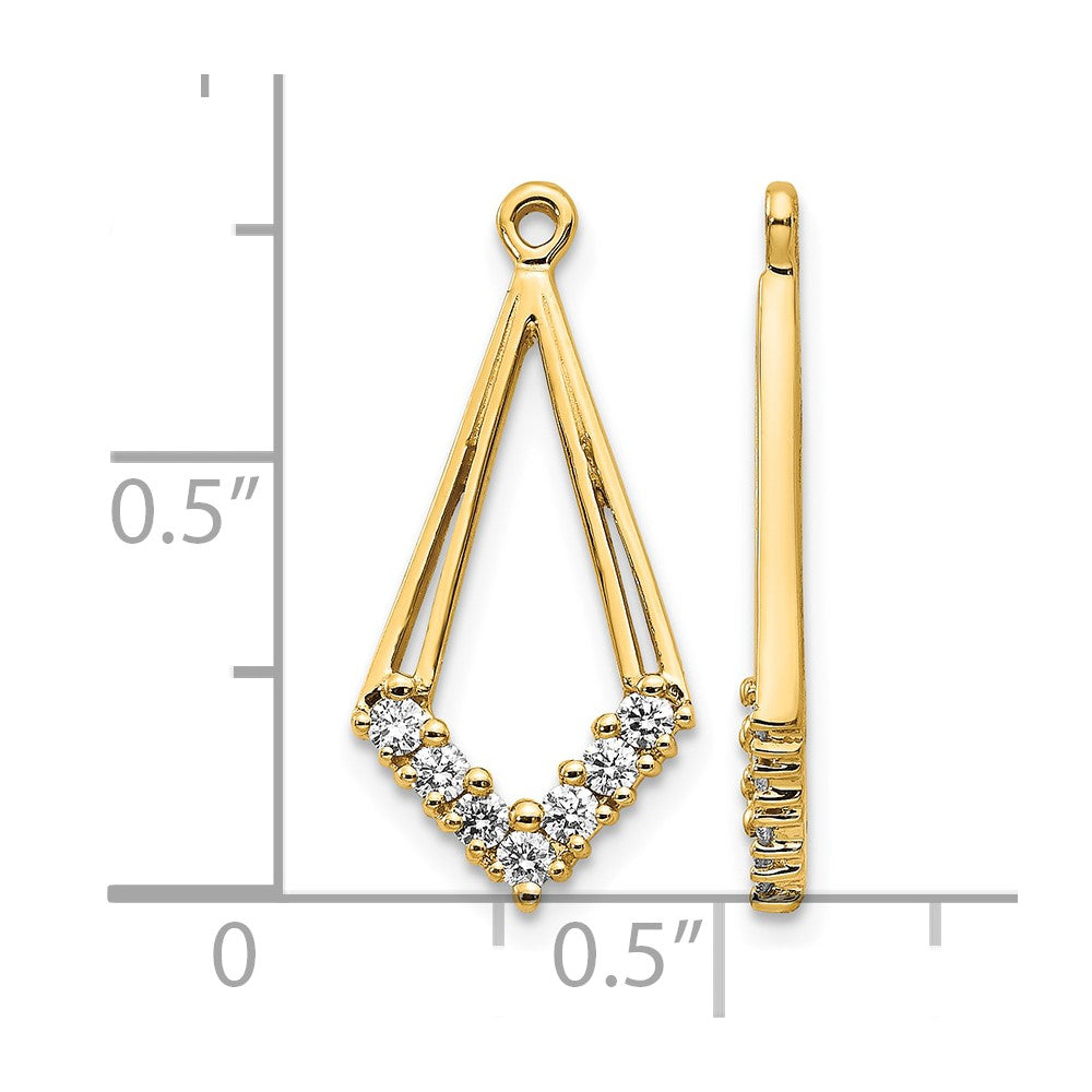14k 1/4 carat AA Diamond Kite-Shaped Earring Jackets