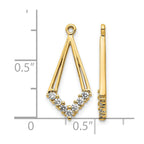 14k 1/4 carat AA Diamond Kite-Shaped Earring Jackets