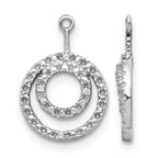 14k White Gold Double Circle Diamond Earring Jackets