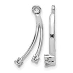 14k White Gold 2-Stone Dangle 1/8 carat AA Diamond Earring Jackets