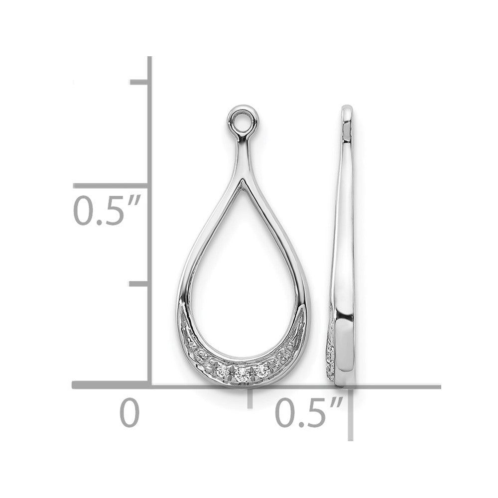 14k White Gold Teardrop Diamond Earring Jackets