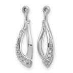 14k White Gold Twisted Teardrop 1/20 carat Diamond Earring Jackets