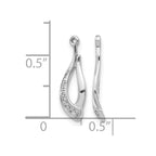14k White Gold Twisted Teardrop 1/20 carat Diamond Earring Jackets