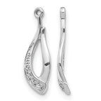 14k White Gold Twisted Teardrop 1/20 carat Diamond Earring Jackets