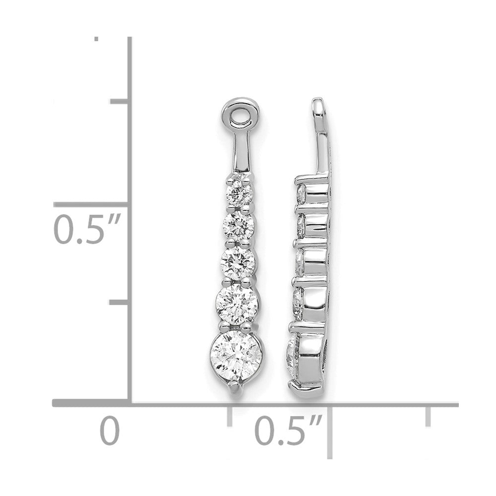 14k White Gold 5/8 carat Lab Grown Diamond VS/SI+ G+ Dangle Earring Jackets