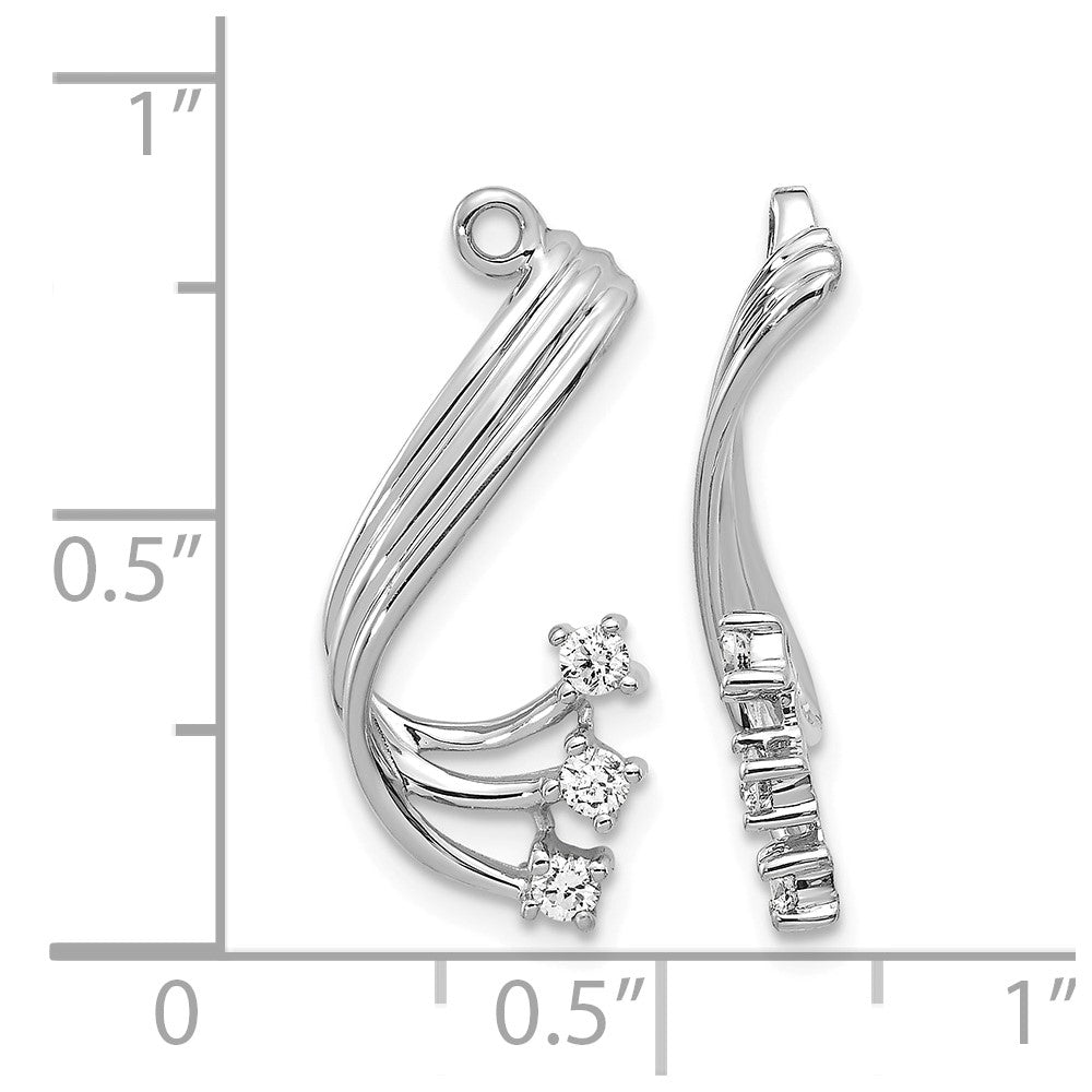 14k White Gold 1/5 carat AA Diamond Fancy Twist Earring Jackets