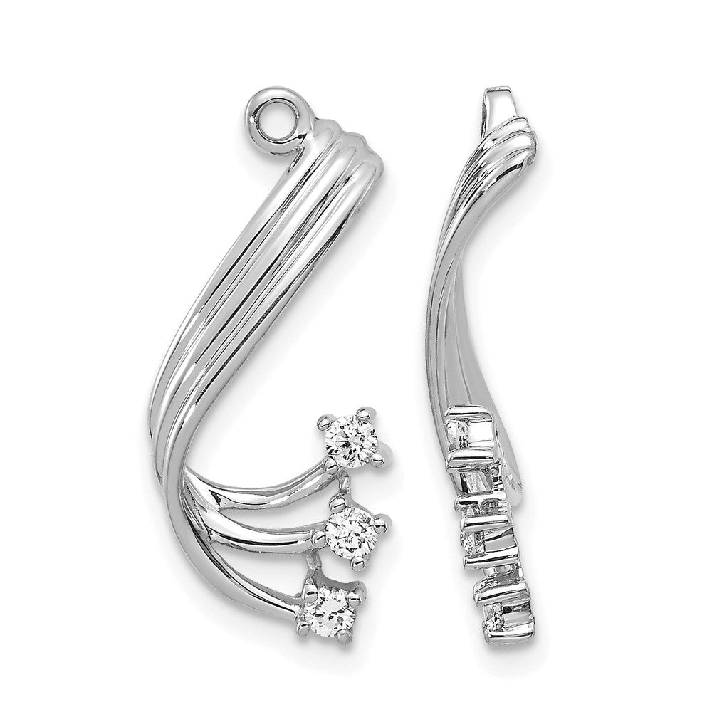 14k White Gold 1/5 carat AA Diamond Fancy Twist Earring Jackets
