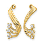 14k 1/5 carat AA Diamond Fancy Twist Earring Jackets