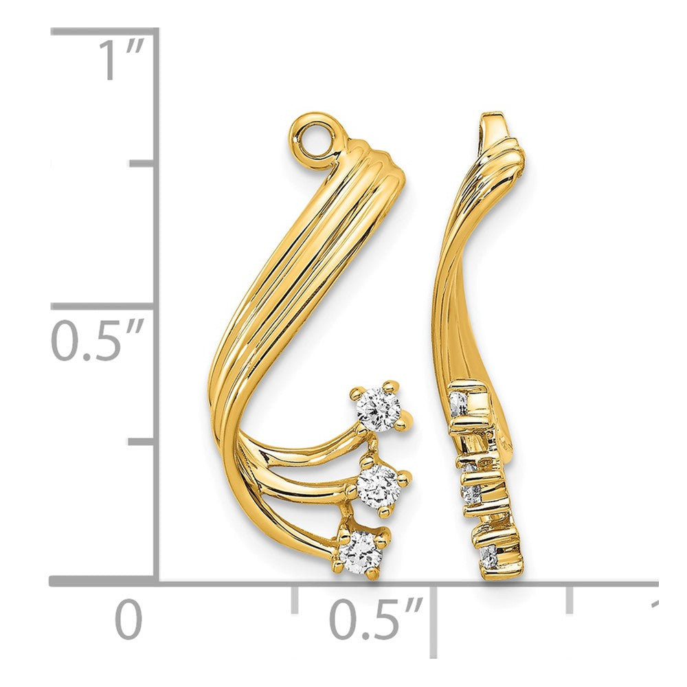 14k 1/5 carat AA Diamond Fancy Twist Earring Jackets