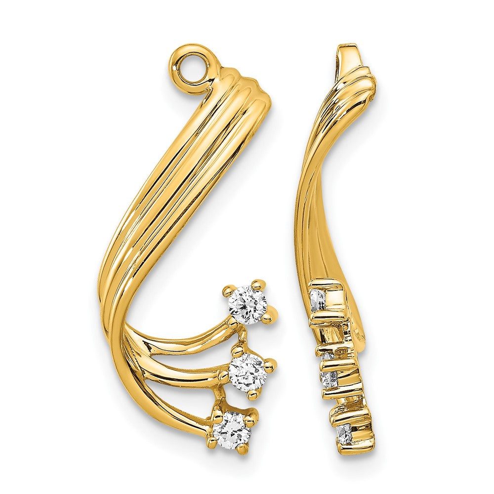 14k 1/5 carat AA Diamond Fancy Twist Earring Jackets