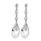 14k White Gold 1/8 carat Diamond Teardrop Dangle Earring Jackets