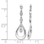 14k White Gold 1/8 carat Diamond Teardrop Dangle Earring Jackets