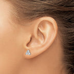 True Origin 14K White Gold 3/4 carat Lab Grown Diamond VS+ F+ Complete Three Stone Post Stud Earrings