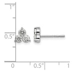 True Origin 14K White Gold 3/4 carat Lab Grown Diamond VS+ F+ Complete Three Stone Post Stud Earrings