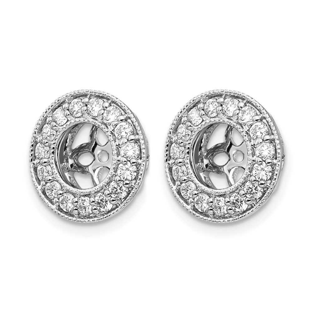 True Origin 14K White Gold 1/2 carat Lab Grown Diamond VS+ F+ for 5-5.5mm Studs Complete Earring Jackets