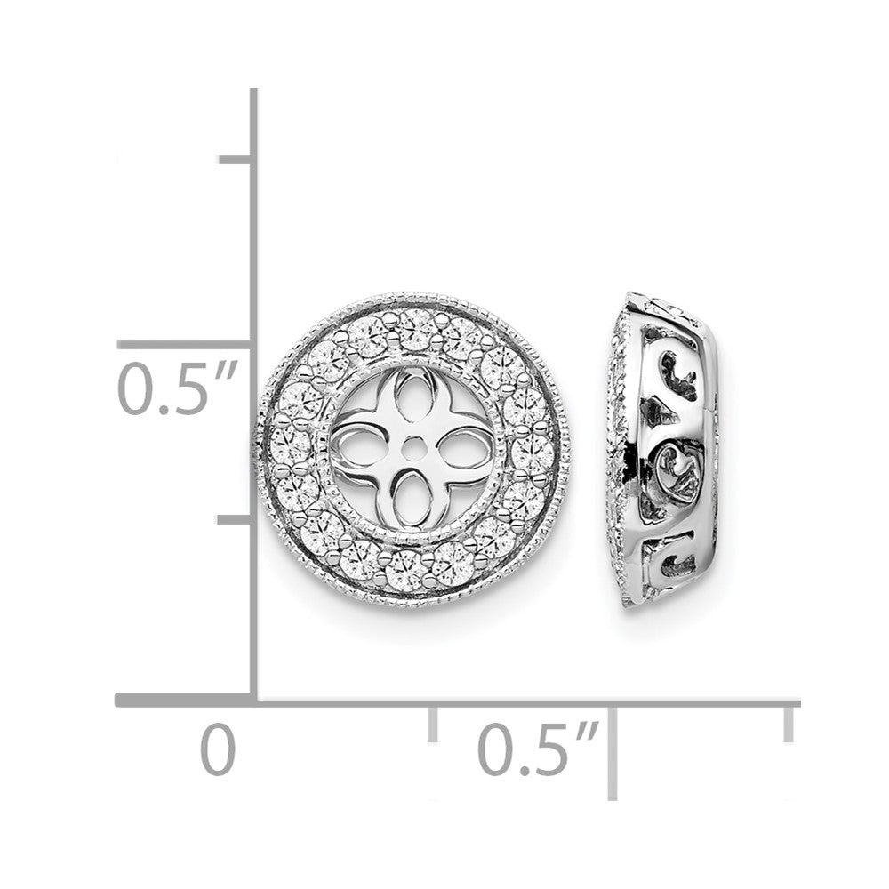 True Origin 14K White Gold 1/2 carat Lab Grown Diamond VS+ F+ for 5-5.5mm Studs Complete Earring Jackets