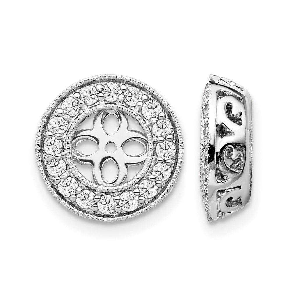 True Origin 14K White Gold 1/2 carat Lab Grown Diamond VS+ F+ for 5-5.5mm Studs Complete Earring Jackets