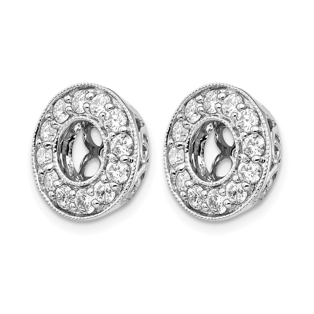 True Origin 14K White Gold 1 carat Lab Grown Diamond VS+ F+ for 5-5.5mm Studs Complete Earring Jackets