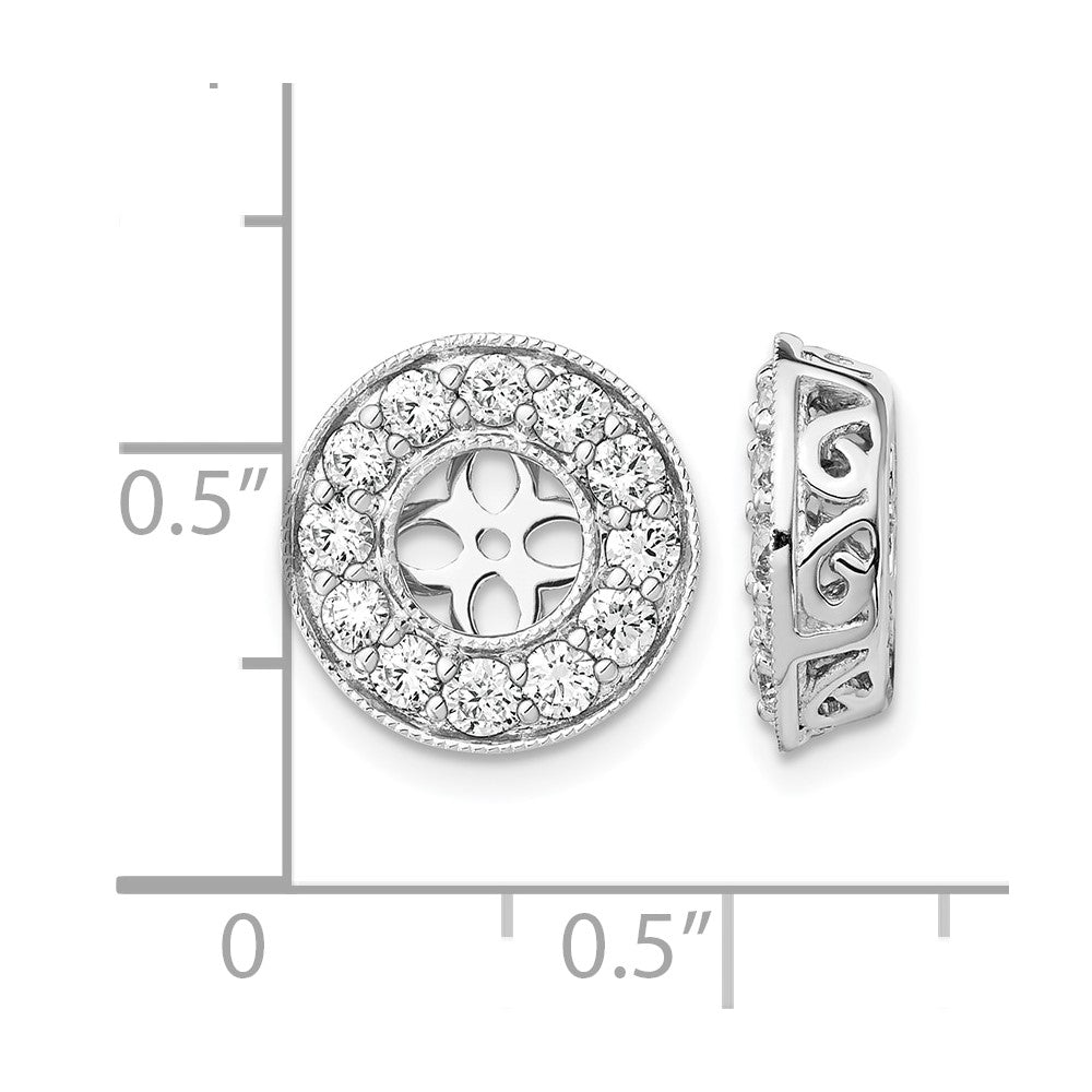 True Origin 14K White Gold 1 carat Lab Grown Diamond VS+ F+ for 5-5.5mm Studs Complete Earring Jackets