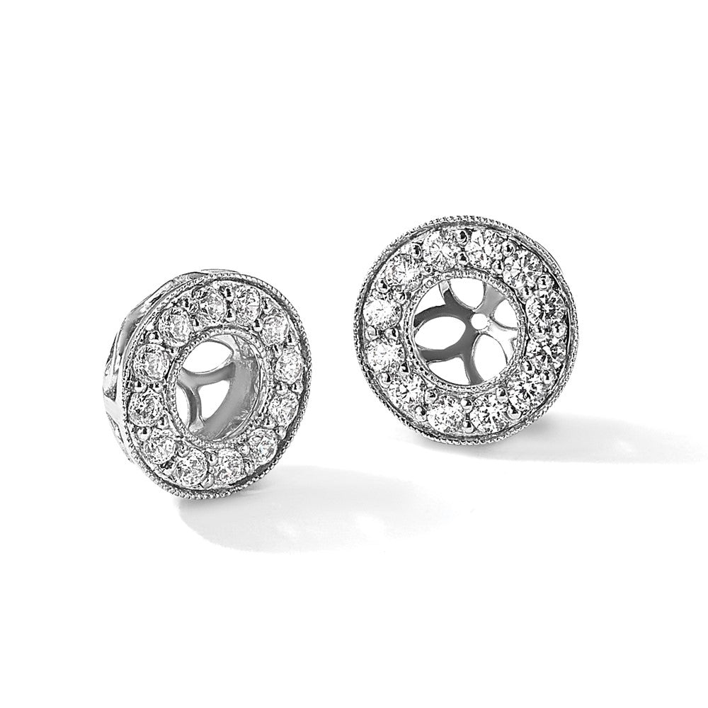 True Origin 14K White Gold 1/2 carat Lab Grown Diamond VS+ F+ for 5-5.5mm Studs Complete Earring Jackets