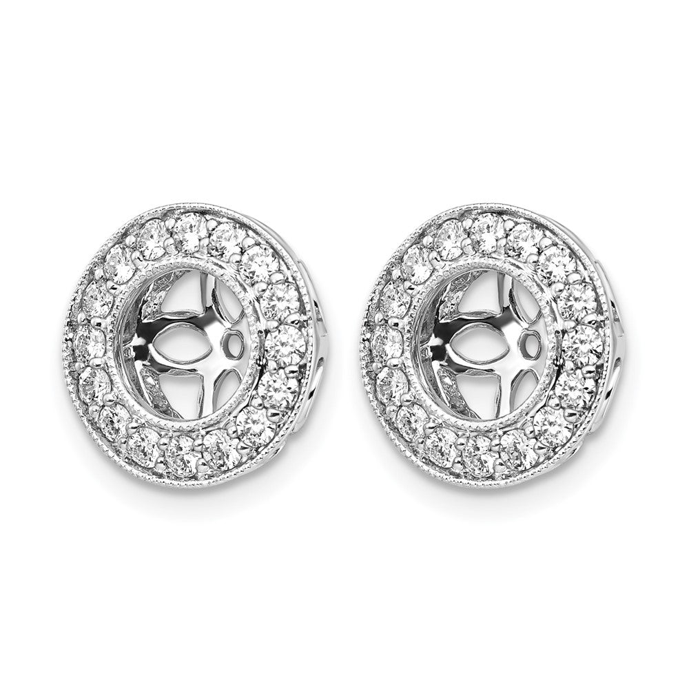 True Origin 14K White Gold 1/2 carat Lab Grown Diamond VS+ F+ for 5.5-6mm Studs Complete Earring Jackets