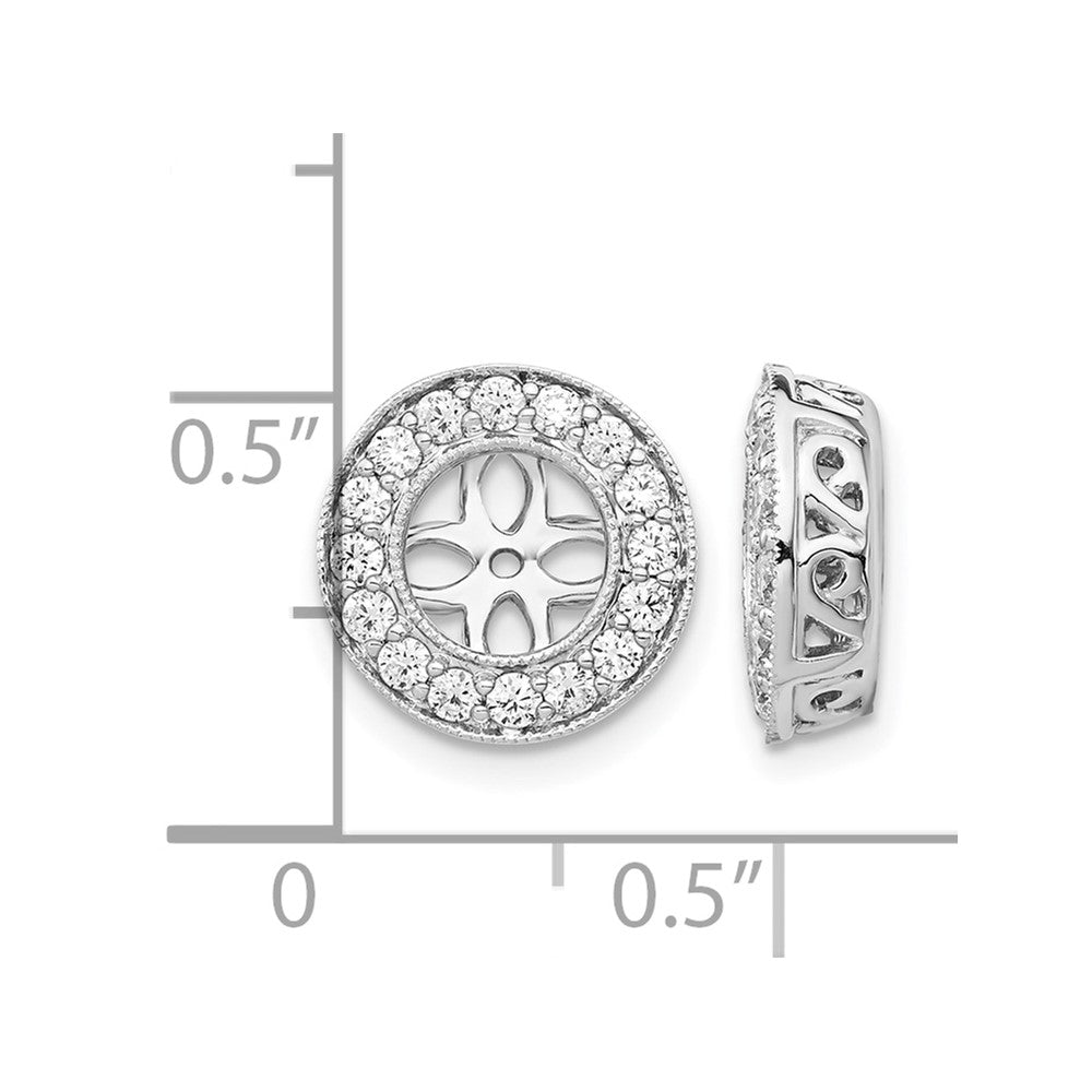 True Origin 14K White Gold 1/2 carat Lab Grown Diamond VS+ F+ for 5.5-6mm Studs Complete Earring Jackets