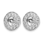True Origin 14K White Gold 1 carat Lab Grown Diamond VS+ F+ for 5.5-6mm Studs Complete Earring Jackets