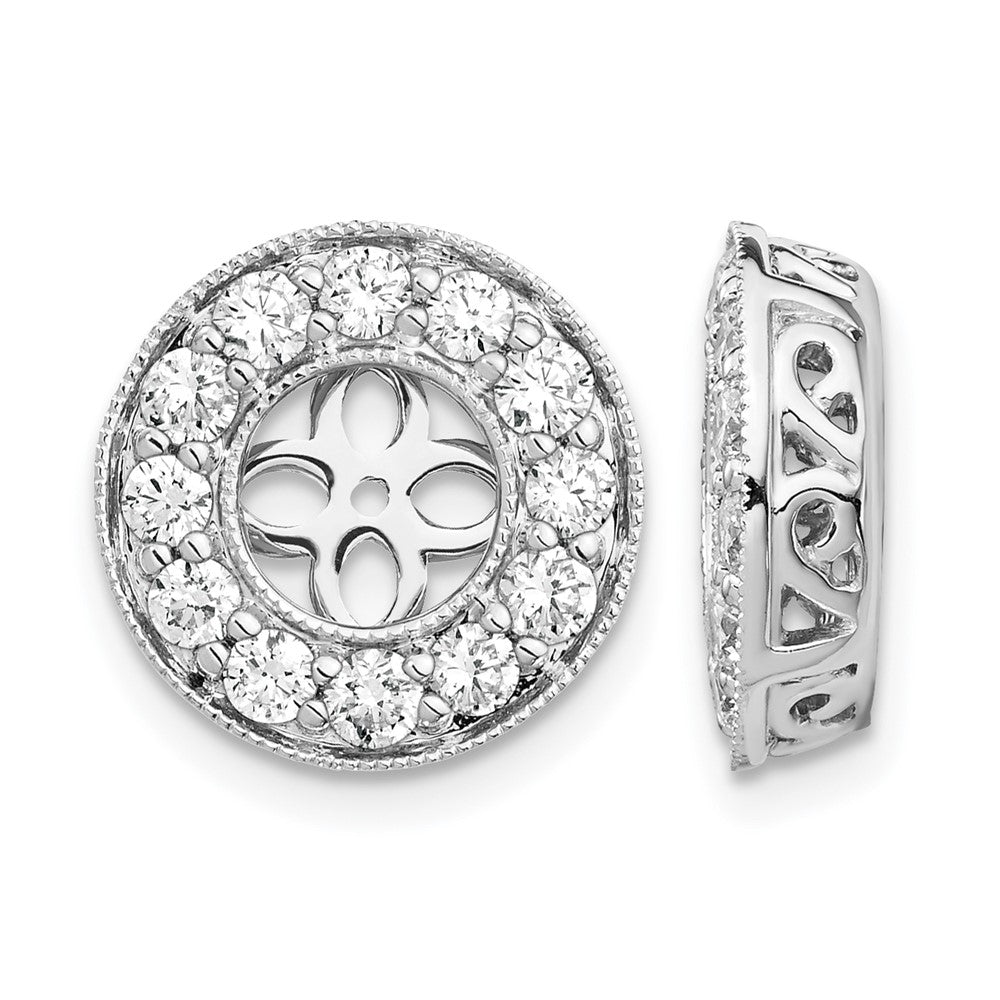 True Origin 14K White Gold 1 carat Lab Grown Diamond VS+ F+ for 5.5-6mm Studs Complete Earring Jackets
