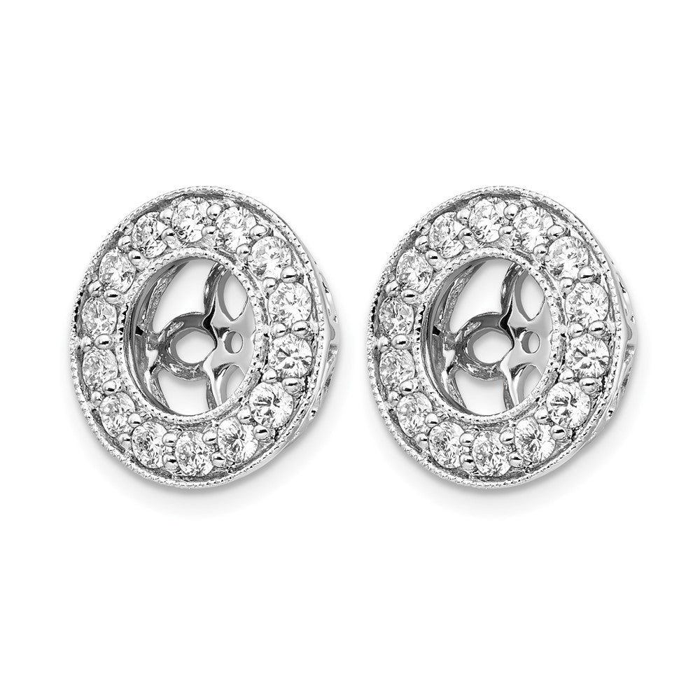 True Origin 14K White Gold 1 carat Lab Grown Diamond VS+ F+ for 6-6.5mm Studs Complete Earring Jackets