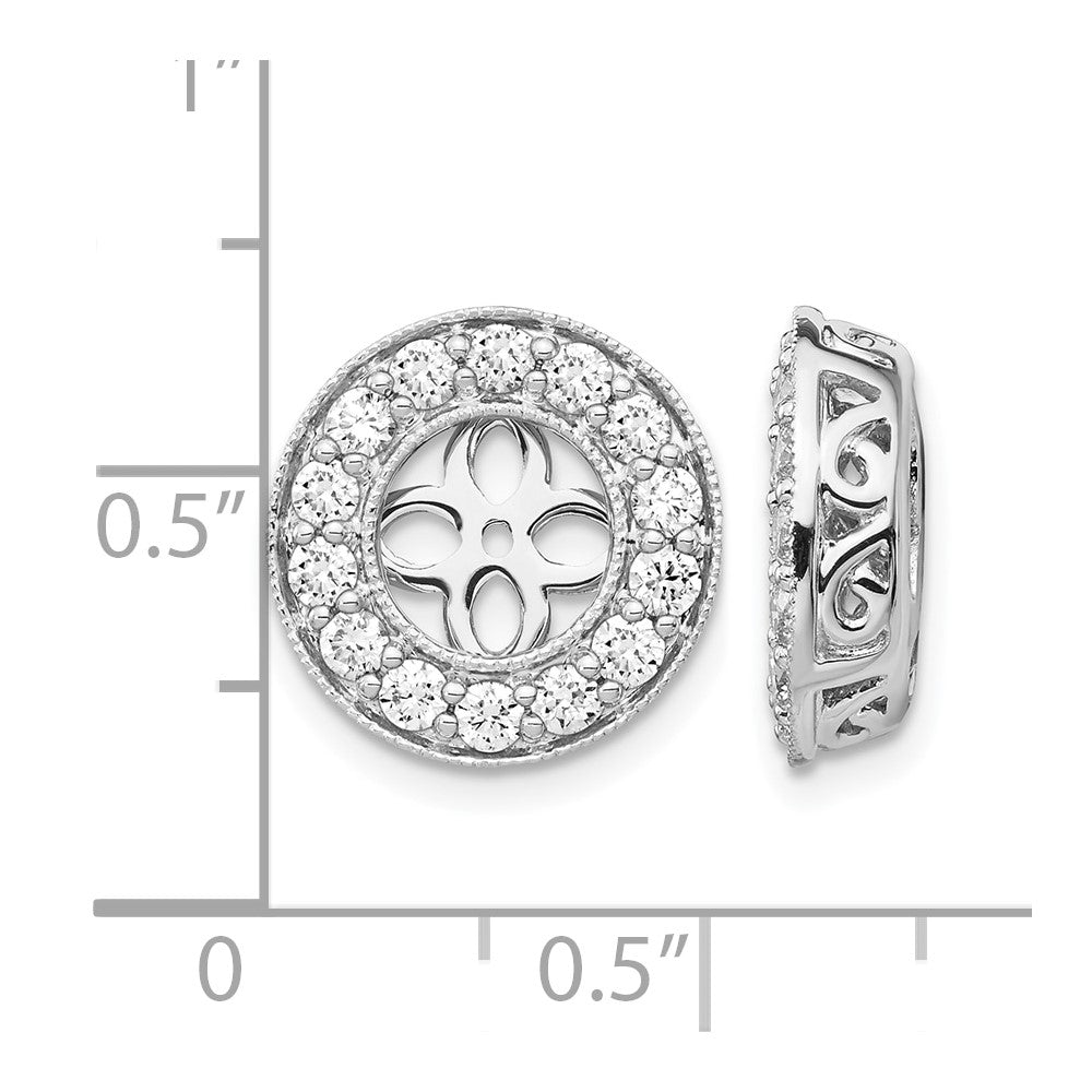 True Origin 14K White Gold 1 carat Lab Grown Diamond VS+ F+ for 6-6.5mm Studs Complete Earring Jackets