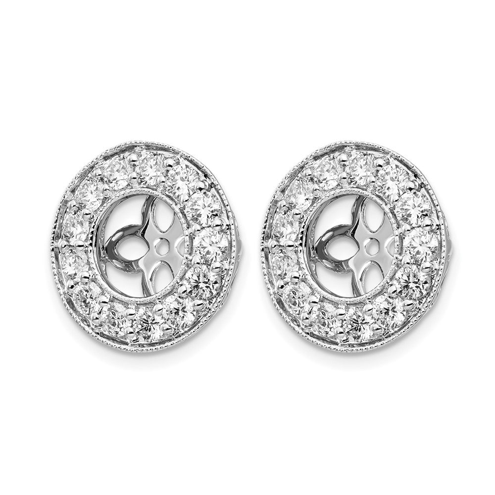 True Origin 14K White Gold 1 1/4 carat Lab Grown Diamond VS+ F+ for 6-6.5mm Studs Complete Earring Jackets