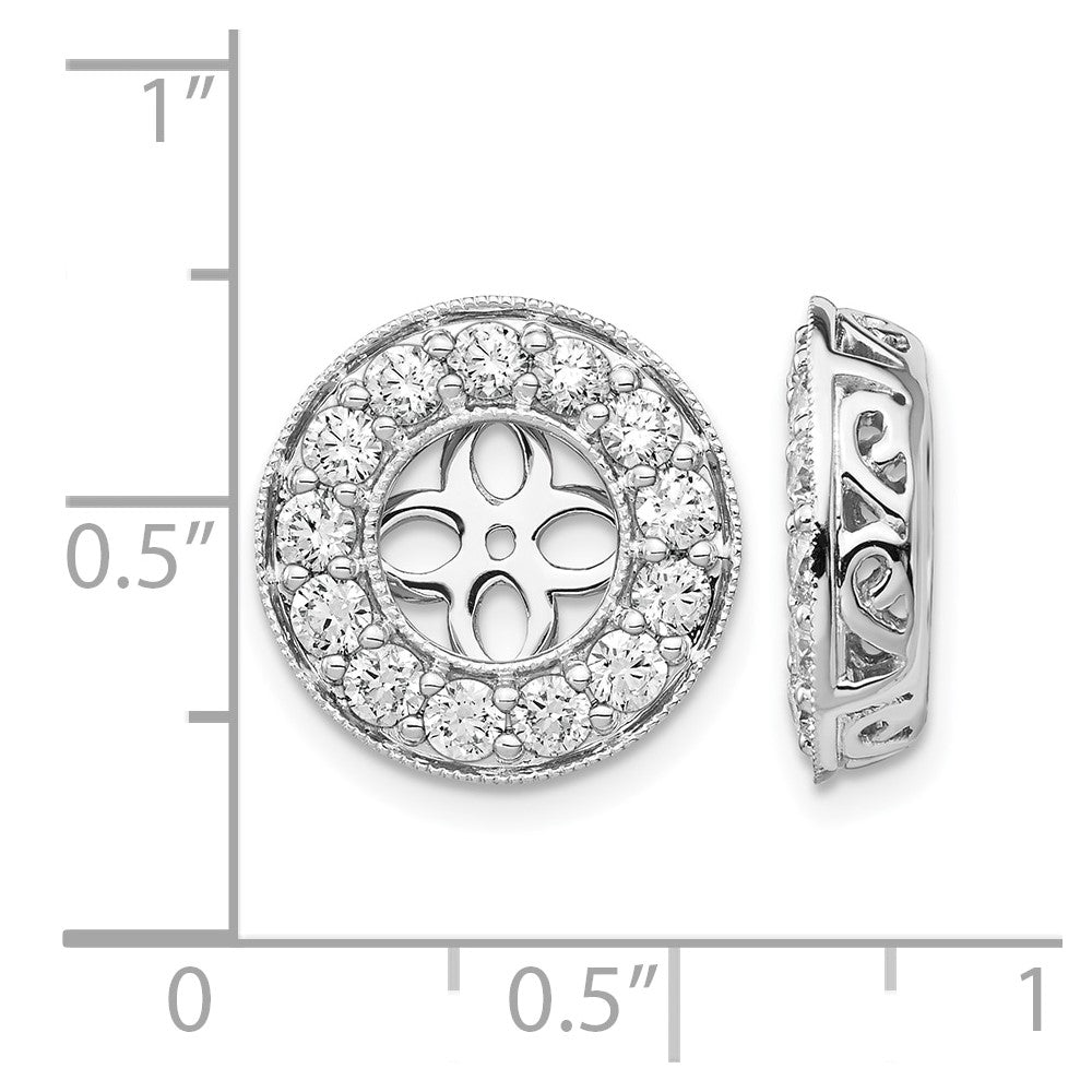 True Origin 14K White Gold 1 1/4 carat Lab Grown Diamond VS+ F+ for 6-6.5mm Studs Complete Earring Jackets