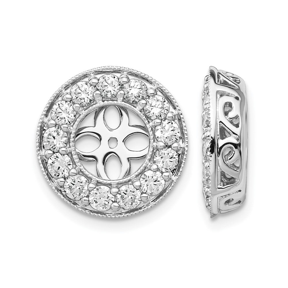 True Origin 14K White Gold 1 1/4 carat Lab Grown Diamond VS+ F+ for 6-6.5mm Studs Complete Earring Jackets