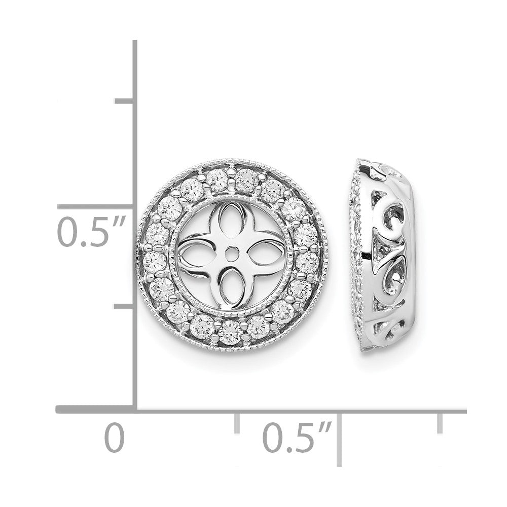 True Origin 14K White Gold 1/2 carat Lab Grown Diamond VS+ F+ for 6.5-7mm Studs Complete Earring Jackets