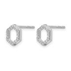 True Origin 14K White Gold 1/5 carat Lab Grown Diamond VS+ F+ Complete Hexagon Post Earrings