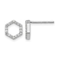 True Origin 14K White Gold 1/5 carat Lab Grown Diamond VS+ F+ Complete Hexagon Post Earrings