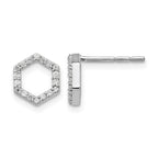 True Origin 14K White Gold 1/5 carat Lab Grown Diamond VS+ F+ Complete Hexagon Post Earrings