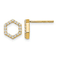 True Origin 14K Yellow Gold 1/5 carat Lab Grown Diamond VS+ F+ Complete Hexagon Post Earrings