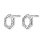 True Origin 14K White Gold 1/2 carat Lab Grown Diamond VS+ F+ Complete Hexagon Post Earrings