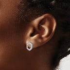 True Origin 14K White Gold 1/2 carat Lab Grown Diamond VS+ F+ Complete Hexagon Post Earrings