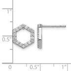 True Origin 14K White Gold 1/2 carat Lab Grown Diamond VS+ F+ Complete Hexagon Post Earrings