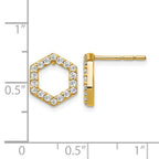 True Origin 14K Yellow Gold 1/2 carat Lab Grown Diamond VS+ F+ Complete Hexagon Post Earrings