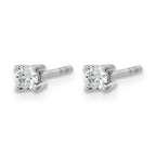 14k White Gold 1/5 carat Certified Lab Grown Diamond VS+ F+ Round Complete Four Prong Heavyweight Stud Earrings