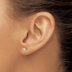 14k White Gold 1/5 carat Lab Grown Diamond VS+ F+ Round Complete Four Prong Heavyweight Stud Earrings