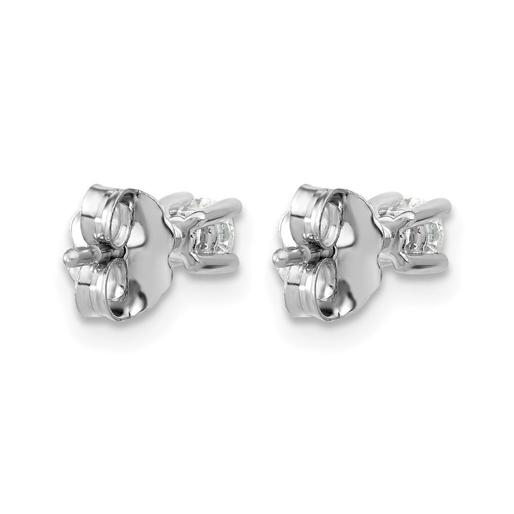 14k White Gold 1/5 carat Certified Lab Grown Diamond VS+ F+ Round Complete Four Prong Heavyweight Stud Earrings