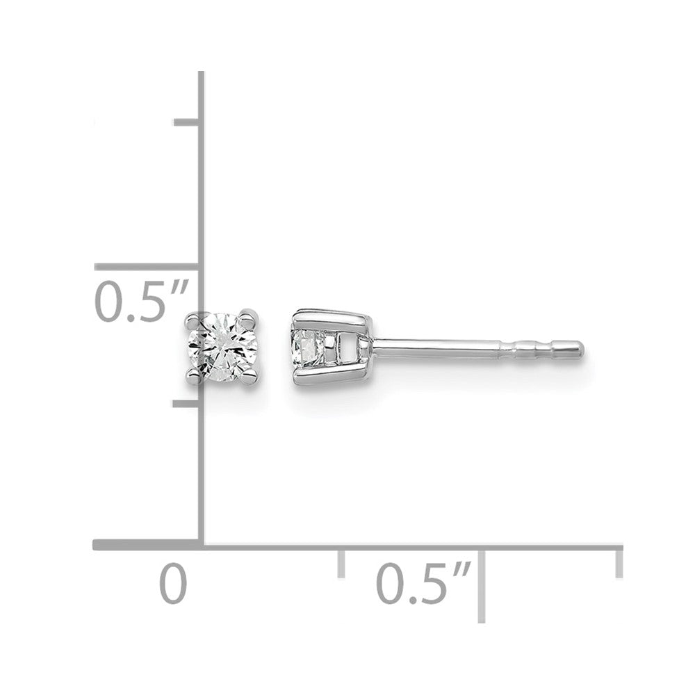 14k White Gold 1/5 carat Certified Lab Grown Diamond VS/SI+ G+ Round Complete Four Prong Heavyweight Stud Earrings